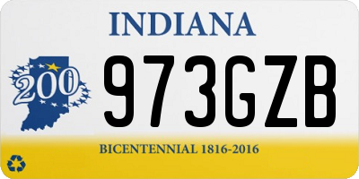 IN license plate 973GZB