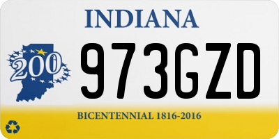 IN license plate 973GZD