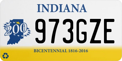 IN license plate 973GZE