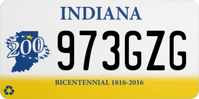 IN license plate 973GZG