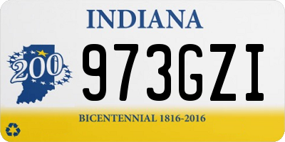 IN license plate 973GZI