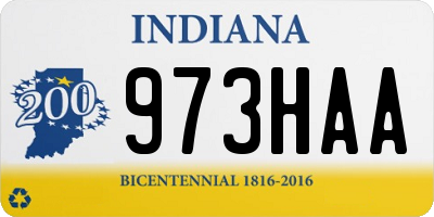 IN license plate 973HAA