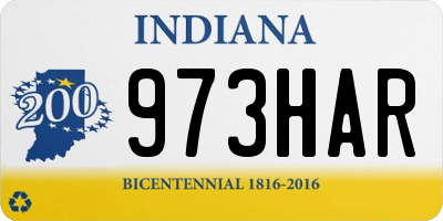 IN license plate 973HAR