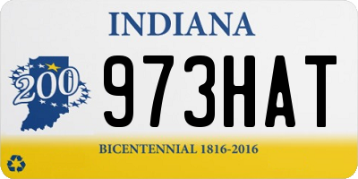 IN license plate 973HAT