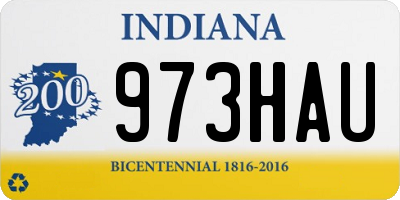 IN license plate 973HAU