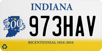 IN license plate 973HAV