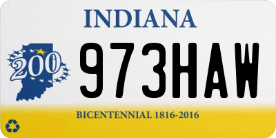 IN license plate 973HAW