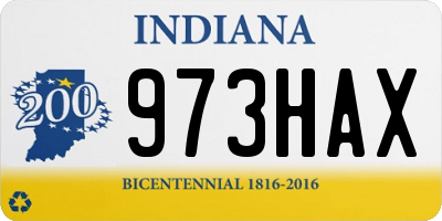 IN license plate 973HAX