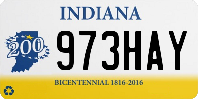 IN license plate 973HAY