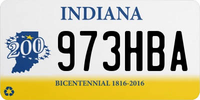 IN license plate 973HBA