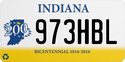 IN license plate 973HBL