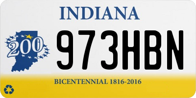 IN license plate 973HBN