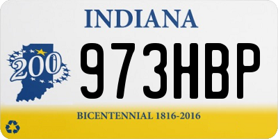 IN license plate 973HBP