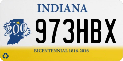 IN license plate 973HBX