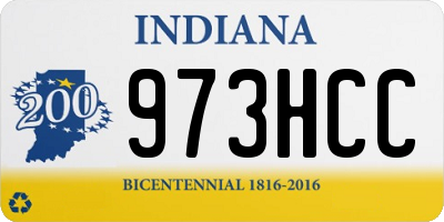 IN license plate 973HCC