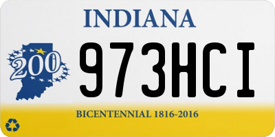 IN license plate 973HCI