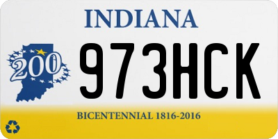 IN license plate 973HCK