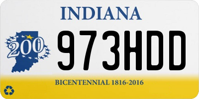 IN license plate 973HDD