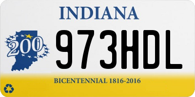 IN license plate 973HDL