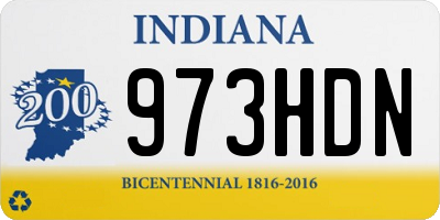 IN license plate 973HDN