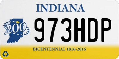 IN license plate 973HDP