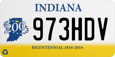 IN license plate 973HDV