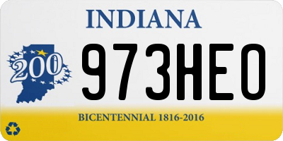 IN license plate 973HEO