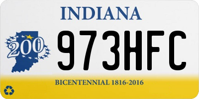 IN license plate 973HFC