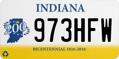 IN license plate 973HFW