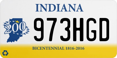 IN license plate 973HGD