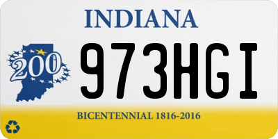 IN license plate 973HGI