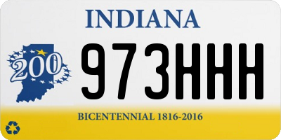 IN license plate 973HHH