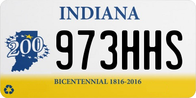 IN license plate 973HHS