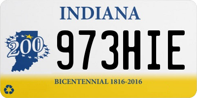 IN license plate 973HIE
