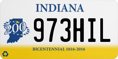 IN license plate 973HIL