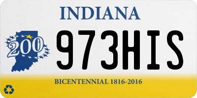 IN license plate 973HIS