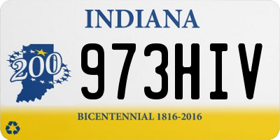 IN license plate 973HIV