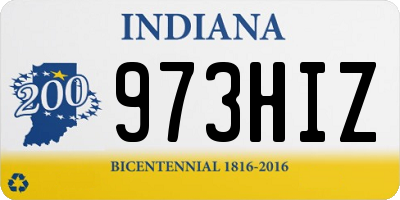IN license plate 973HIZ