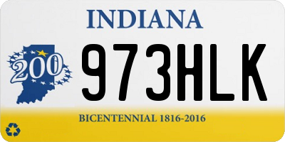 IN license plate 973HLK