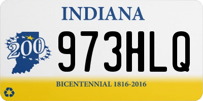 IN license plate 973HLQ