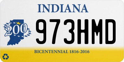IN license plate 973HMD