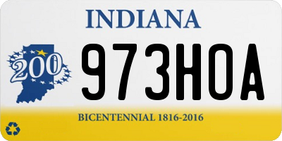 IN license plate 973HOA