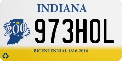 IN license plate 973HOL