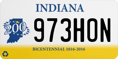 IN license plate 973HON