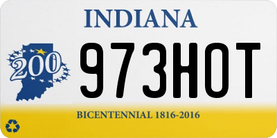 IN license plate 973HOT