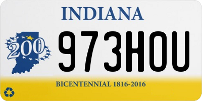 IN license plate 973HOU