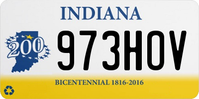 IN license plate 973HOV