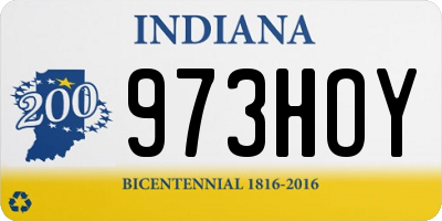 IN license plate 973HOY
