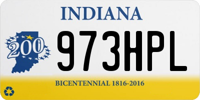 IN license plate 973HPL