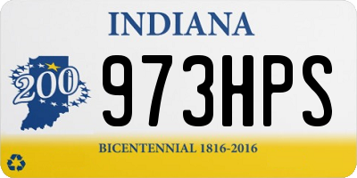 IN license plate 973HPS